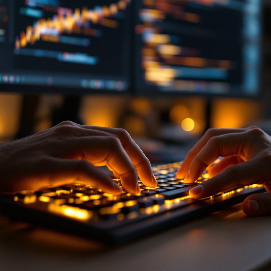 Hands on a keyboard